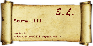 Sturm Lili névjegykártya